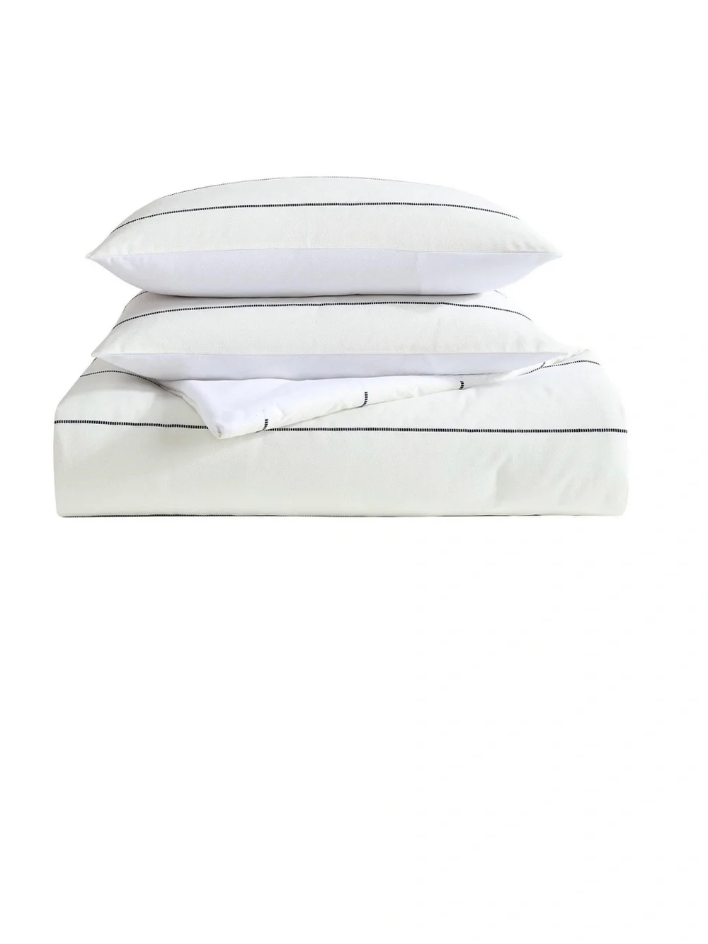Nautica White Comforter Set with Navy Stripe Accents